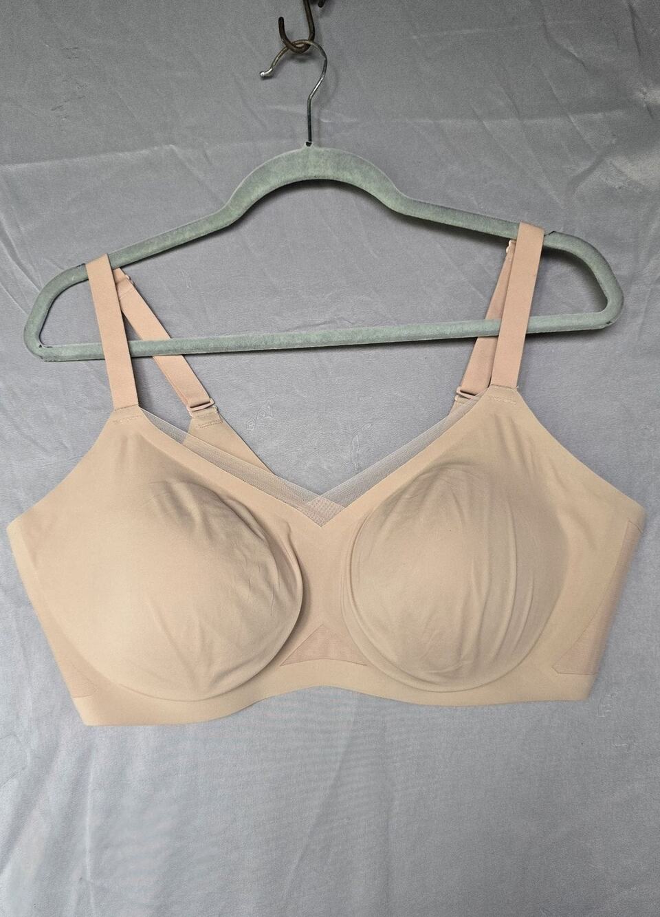 Honeylove Bra Womens 2XL Beige Wireless T Shirt Full Coverage Seamless Everyday